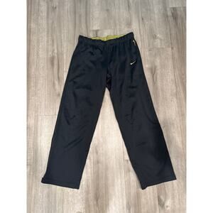 Nike LIVESTRONG Therma-Fit Pants Size L Black Yellow Fleece-Lined Track Joggers